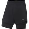 Li Ning Sports Solid Color Comfortable Versatile Fake Two-Piece Elastic Simple Casual Shorts Women Shorts AKSV092-6