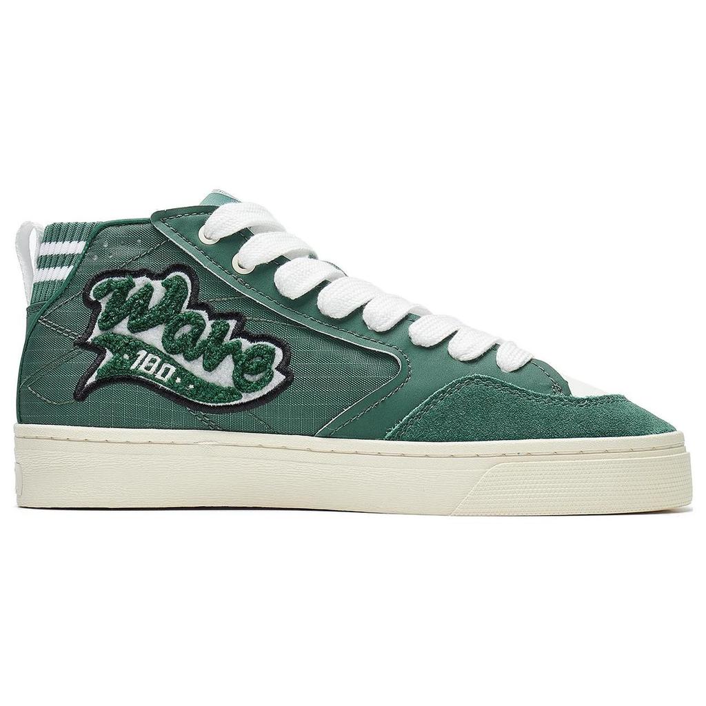 Li Ning We Wo 180 VNTG удобные универсальные повседневные нескользящие прочные скейтборды средней высоты мужские скейтборды зеленые белые AECT051-2