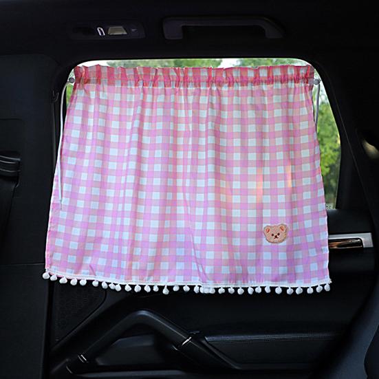 UV-protection Car Curtain Adjustable Portable Cartoon Bear Car Sunshade Car Accessories