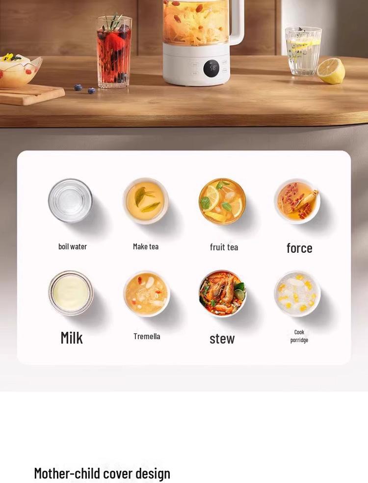 Многофункциональный горшок для здоровья Xiaomi S1: Чайник для офиса/дома и электрический чайник из высокобористого стекла