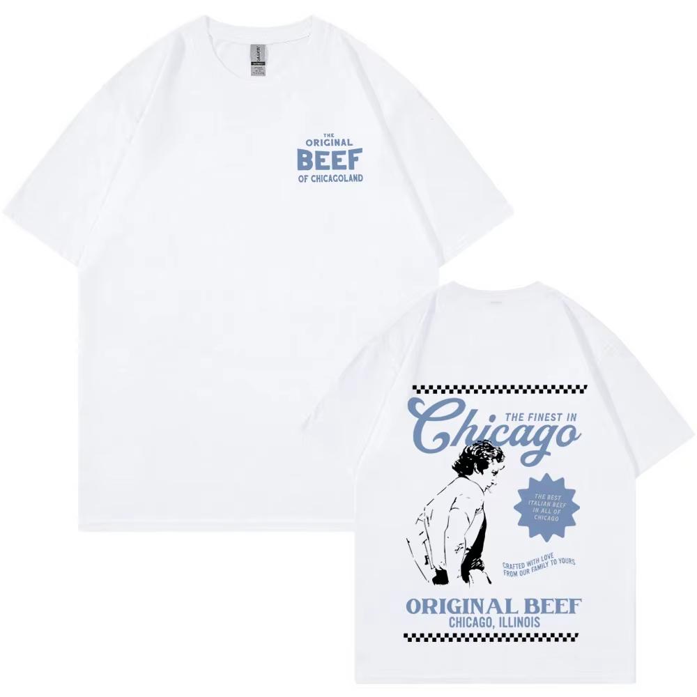 Сериал Медведь Футболка с Джереми Алленом Футболка The Original Beef of Chicagoland Унисекс Одежда Женская 2026 Лето Новая Футболка