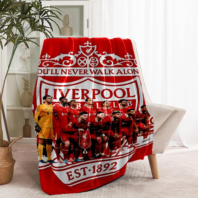 Плед Liverpool F.C. - Мягкий и Удобный, для Спальни, Путешествий, Дивана, Домашнего Декора - Подарок на День Рождения, Рождество для Друга