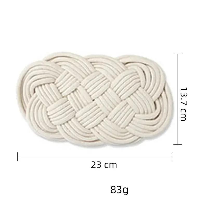 Круглый ручной работы плетеный хлопчатобумажный джутовый коврик для стола хлопковая тесьма подставка под кружку изоляционная подставка для столовых приборов кухонный домашний декор для стола коврики