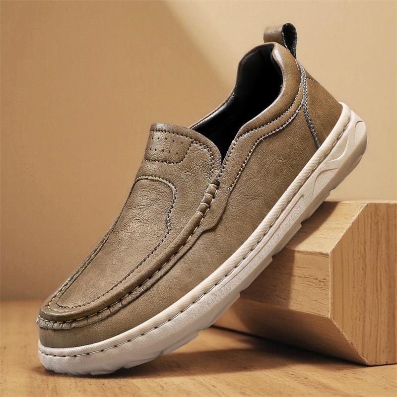 British Style Genuine Leather Men Shoes Trend Comfortable Casual Shoes Outdoor Men Sneakers Moccasins Men Flats Shoes