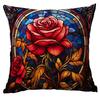 New Vintage Floral Pillowcase Creative Colored Glass Printed Home Sofa Car Cushion Pillowcase