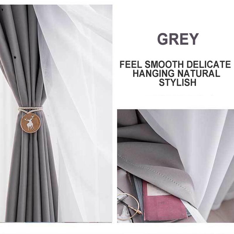 Затемняющие шторы для гостиной, звездные полые украшения, тканевые шторы для окон, тюль, двухслойные занавески для спальни, домашний декор