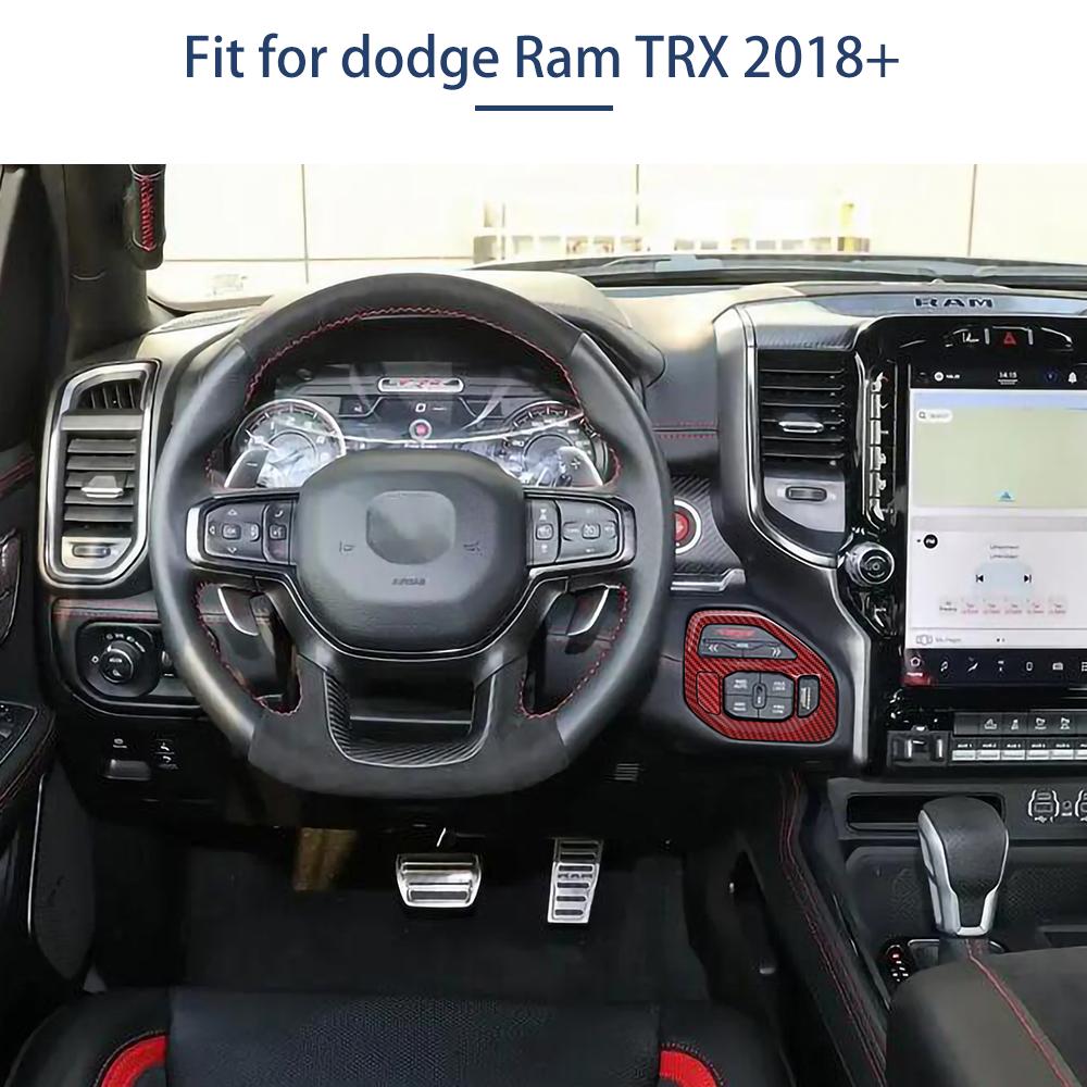 Red Carbon Fiber 4WD Adjustment Switch Cover Trim For Dodge Ram 1500 TRX 2022+