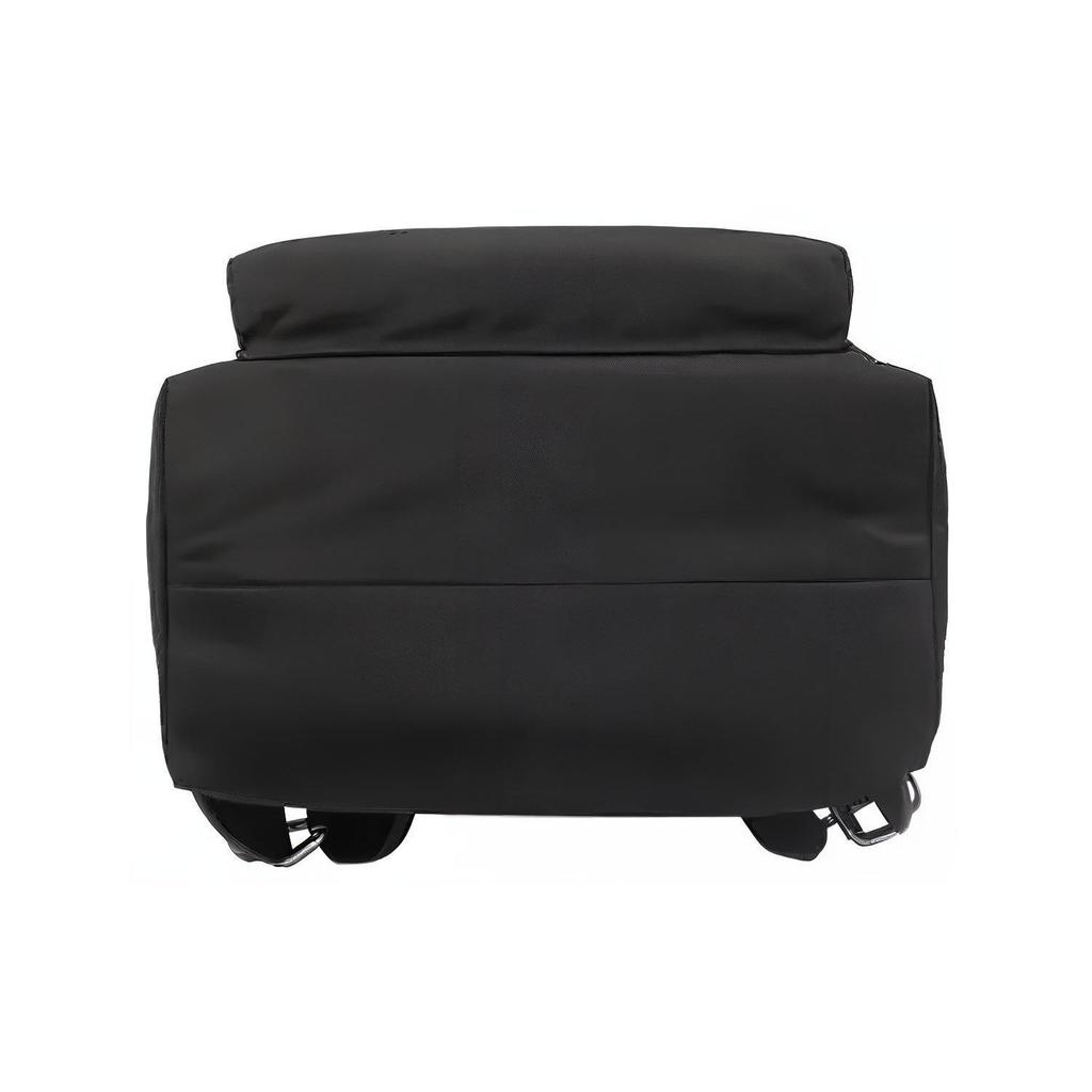 Burberry Black Nylon Drawstring Backpack With Leather Trim & Front Pocket For Daily Use