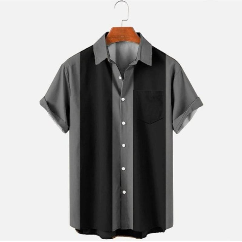 Новая летняя повседневная гавайская рубашка с принтом, мужская праздничная рубашка в полоску с морским принтом