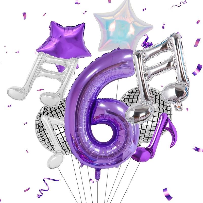 Purple Music Theme Party Supplies 0-9 Digital Balloon Set 32 Inch Large Aluminum Foil Balloon Birthday Party and Carnival Decor