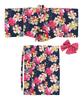 Yukata for Variegated Set Heko Junior Girls [KYOETSU] [Kyoetsu] Set, Two-piece Yukata, Girls, Unbleached, Weave, 2-piece (yukata, Obi), (1.