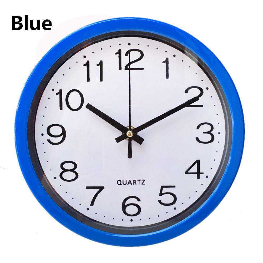 1 PC Round Bedroom Kitchen Silent Wall Clock Quartz Bell Sweep Second Movement