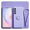Чехлы из жидкого силикона для телефонов Samsung A56 A16 A36 A26 A55 A15 A35 A54 A34 A14 A53 A52S с магнитным держателем-кольцом и шнурком