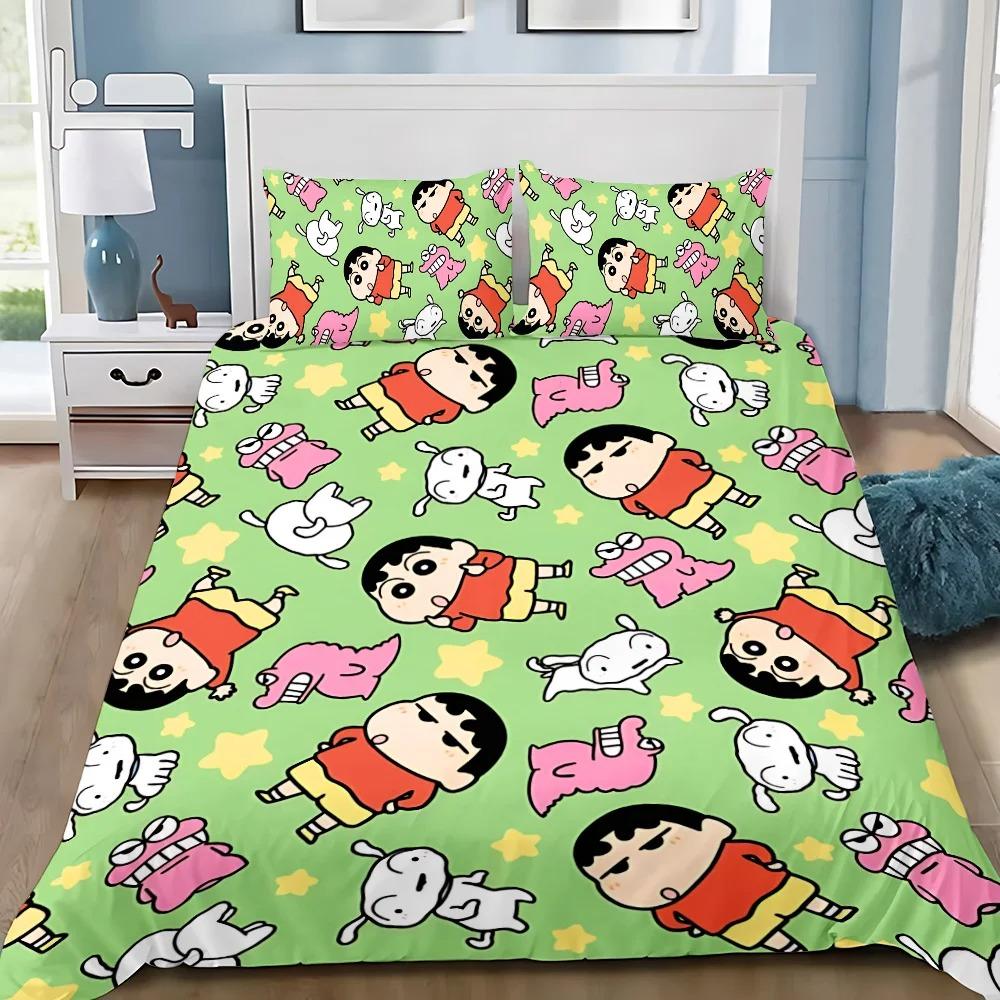 Изысканные 3D Мультяшные Обои Шин-чанS Цифровая Печать Постельное Белье Пододеяльник Одеяло Кровать Молодежь Дети Девочка Мальчики Подарок