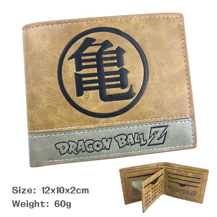 Dragon Ball Z Goku Turtle Kanji Embossed PU Leather Bifold Wallet Kai Anime Unisex Short Purse 1pcs
