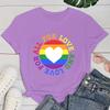 (Premium T-shirt)Funny Lgbt For All For Love And Love Printed T-Shirts For Women Summer Short Sleeve Round Neck Cute Loose T