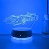 Сенсорный 7-цветный градиентный гоночный 3D ночник, USB питание, украшение для спальни и рабочего стола, идеальный выбор для подарка