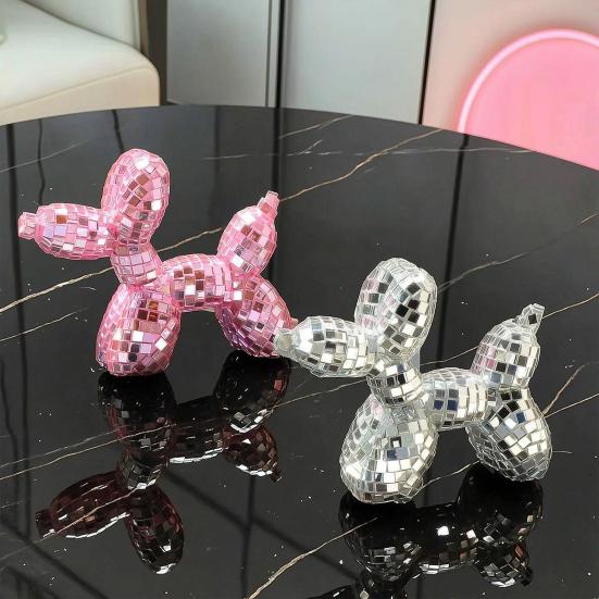 Елочное украшение Disco Dog, Максималистская статуэтка собаки-шарика для мамы и папы собак, Эстетичный декор в виде диско-шара, Преппи-декор для квартиры, Милый декор для комнаты и