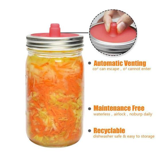 5 шт. силиконовая крышка для брожения со стальным кольцом безводный воздушный шлюз для ферментации овощей банка с широким горлышком герметичная крышка кухонные принадлежности