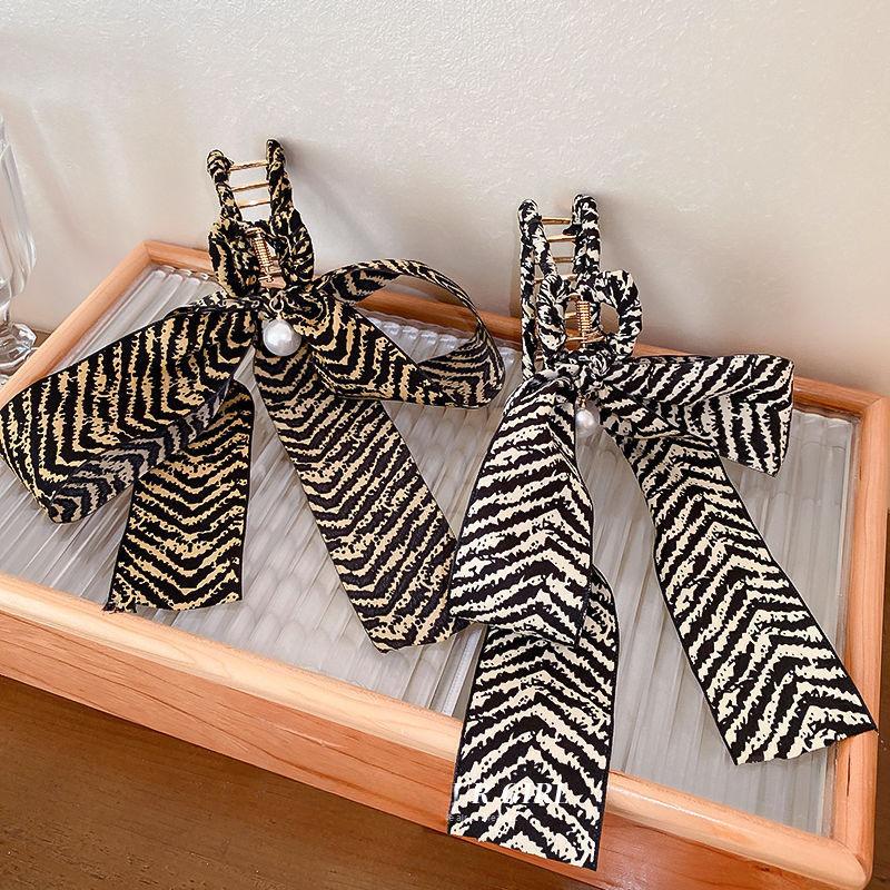 Hair Claw Striped Bow Bobby Pins Shark Clip Hair Accessories for Women Kids Hair Accessories Hair Claw Clip