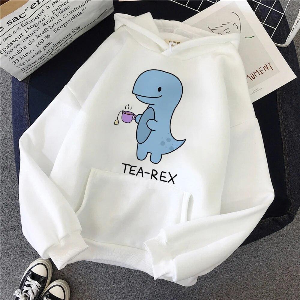 Trex Tea Hoodies Women 90s Harajuku Graphic Tracksuit Female Vintage Hood Unisex