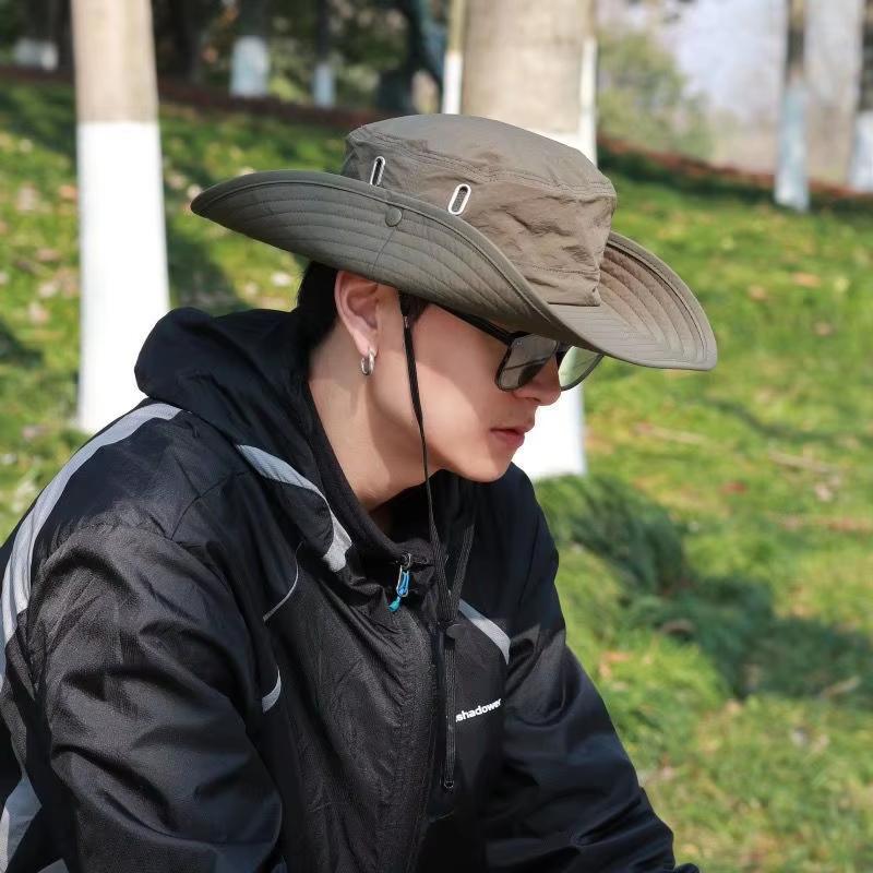 Quick-Dry Fishing Hat for Men Women Solid Color Foldable Wide Brim Sun Cap UPF 50+ Unisex Outdoor Hiking Bob Hat