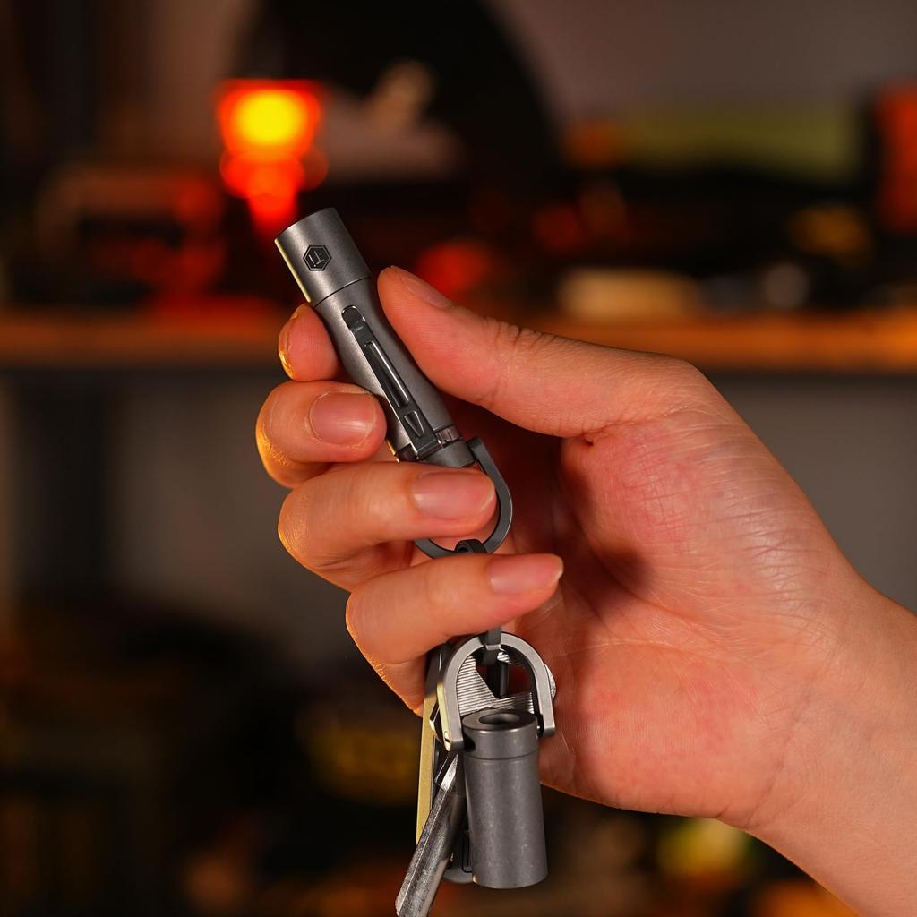 KeyUnity KF04 Titanium Pocket LED Изготовлен из титана, ультра совместим с щелочными батареями AAA AAA IPX8, устойчив к коррозии, практичное освещение для яркости 120 EDC