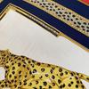 Used Cartier Scarf Silk Panther White Navy Red Large Vintage