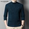 Мужской осенне-зимний шерстяной свитер среднего и среднего возраста с полувысоким воротником, новая свободная теплая нижняя рубашка с игольным плетением