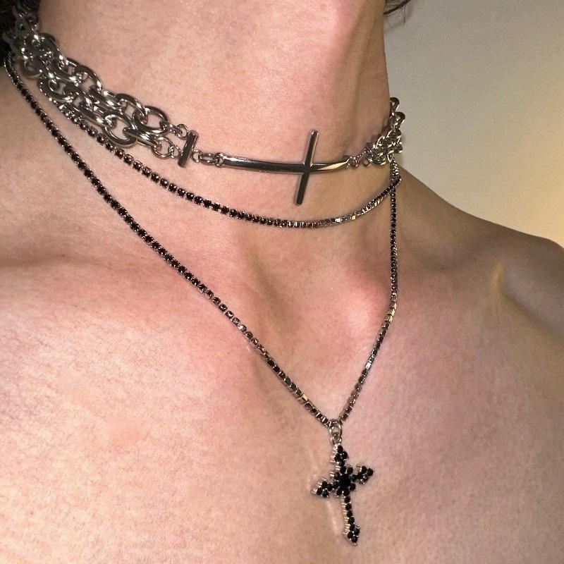 Темная субкультура кожаный ошейник панк-стрит милые крутые красотки ожерелье ожерелье ключица цепь прилив