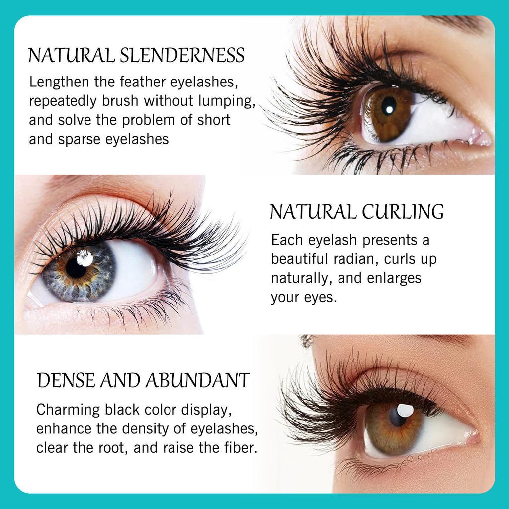 Eye Black 2-in-1 Eye Black Waterproof And Lasting Natural Lengthening And Thickening Effect