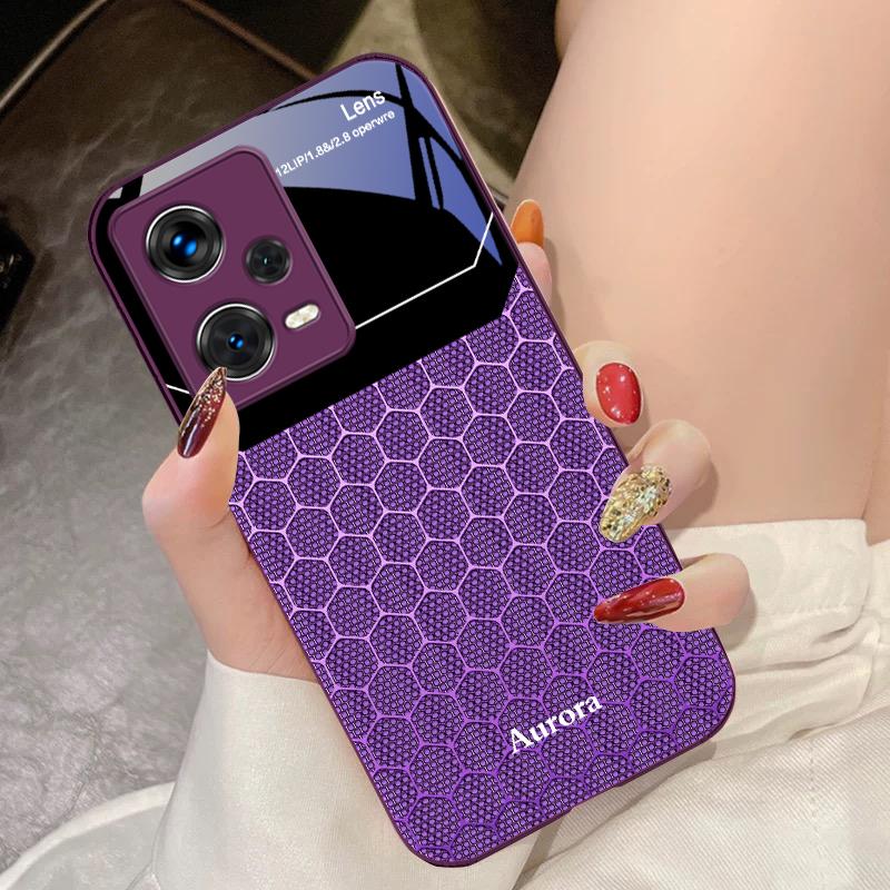 Шестиугольная сетка из яблок для Xiaomi 14 Ultra 13 Lite Redmi Note 13 11 Pro 12 Plus Poco X6 3 Pro F4 6 GT Закаленный чехол для телефона