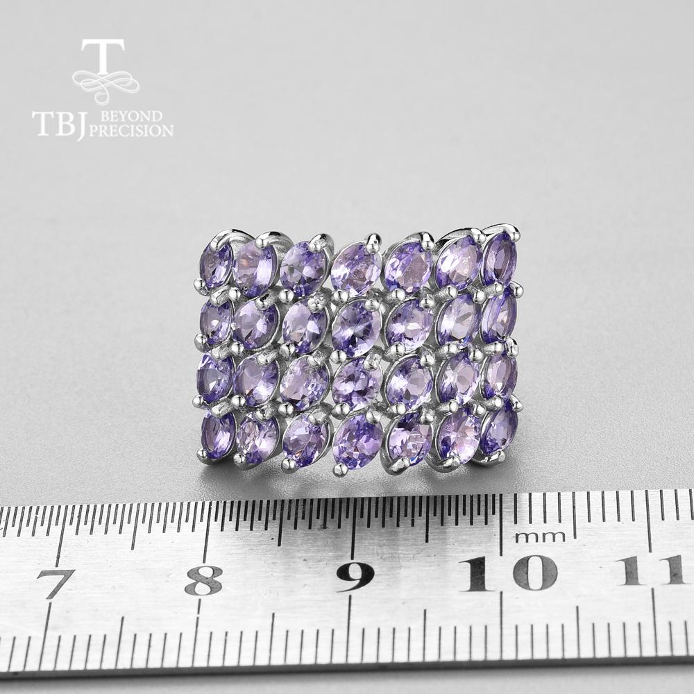 Роскошное дизайнерское большое кольцо с танзанитом овальной формы 3*4 мм, большое кольцо из стерлингового серебра 925 пробы, женские ювелирные украшения для мамы, лучший подарок