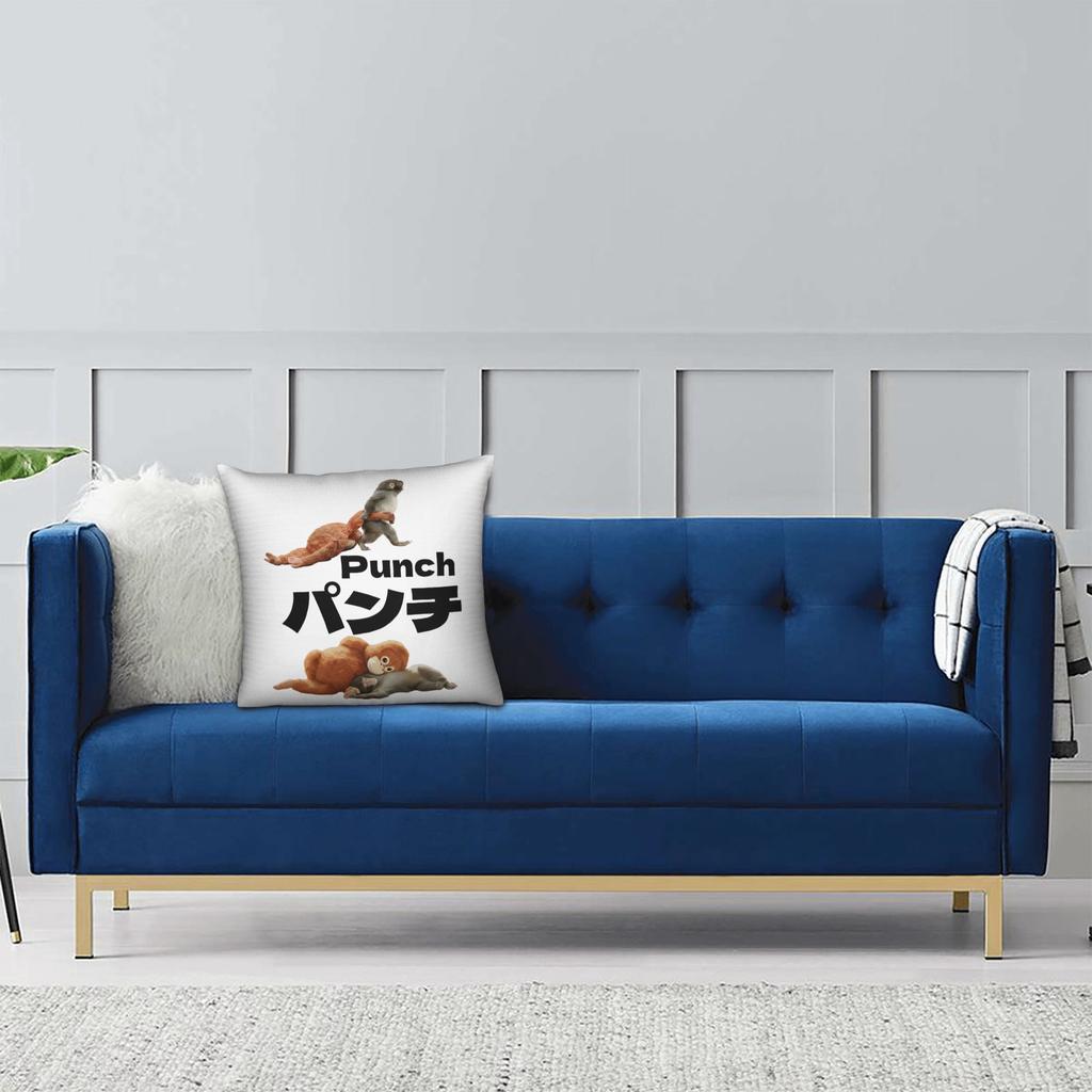 Punch Monkey Cute Pillowcase Printing Polyester Cushion Cover Decoration Throw Pillow Case Cover Bed Square 40*40Cm