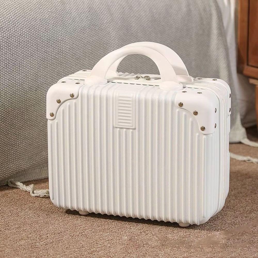 Handbag Mini Handheld Suitcase Cosmetic Luggage Travel Box with Straps 14 Inch Makeup Case  Flight