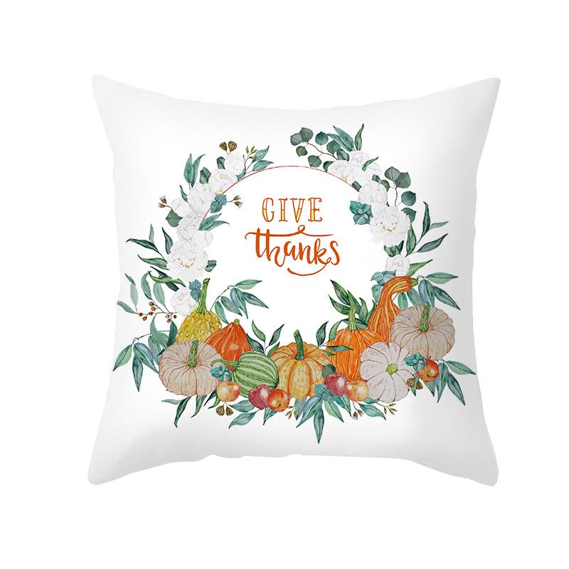 New Pumpkin Thanksgiving Pillow Cover Ins Nordic Peach Skin Printed Cushion Cushion Cover Home Products