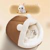 Brown Rabbit Ears Slippers Nest Large Space Semi-enclosed Cat Nest Cat Bed Autumn and Winter Warm Pet Cat Supplies