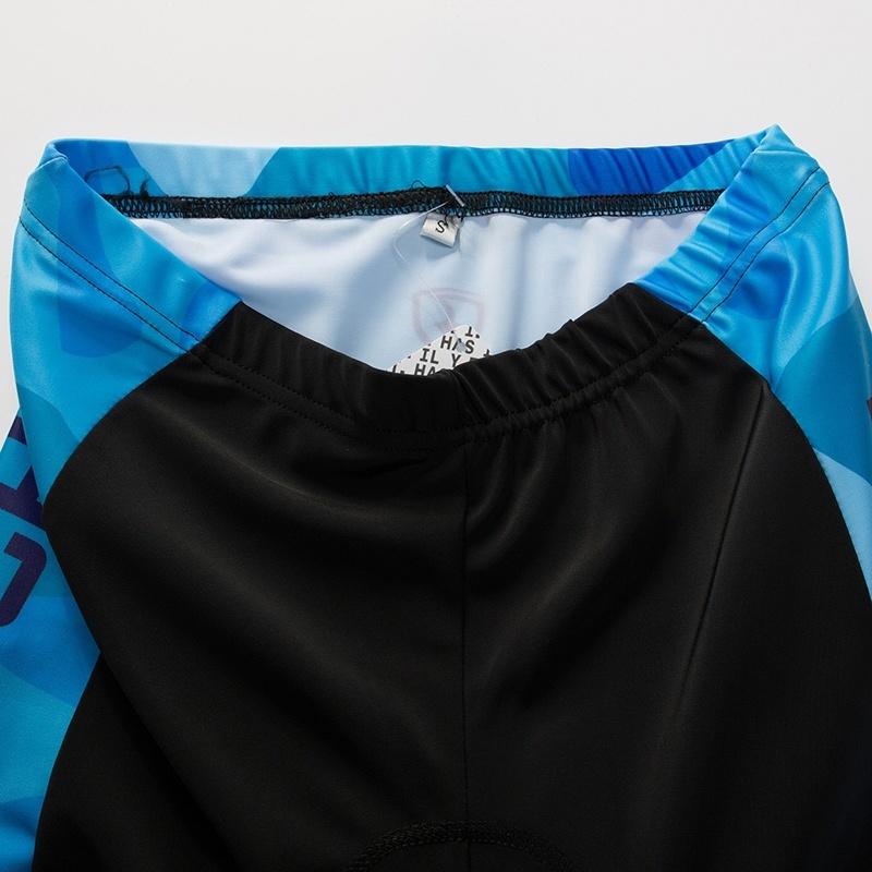 Quick Dry Short Sleeve Cycling Jersey White Bib Pants Bicycle Clothing Set Sport Jerseys Blue Camouflage Men Cycling Clothes Suits