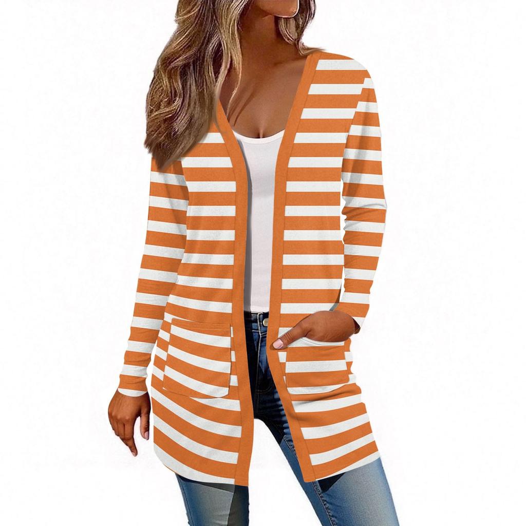Women's Long Sleeve Cardigan Casual Jacket With Pockets Top