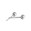 Sterling Silver S925 Round Bead Earrings for Women, Fashionable Mini and Simple Design, Basic Silver Bean Style.