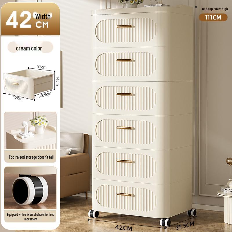 Multi-Layer Drawer-Style Plastic Storage Cabinet for Home & Clothes Organization
