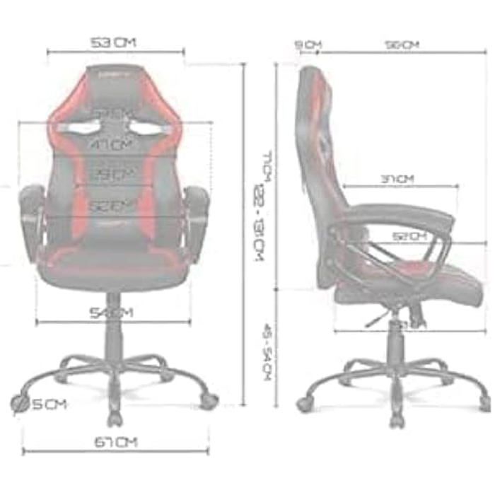 DRIFT Gaming Chair DR50BR Chair for Professional Gamers, Faux Leather, Padded Armrests, Class 4 Piston, Mechanism