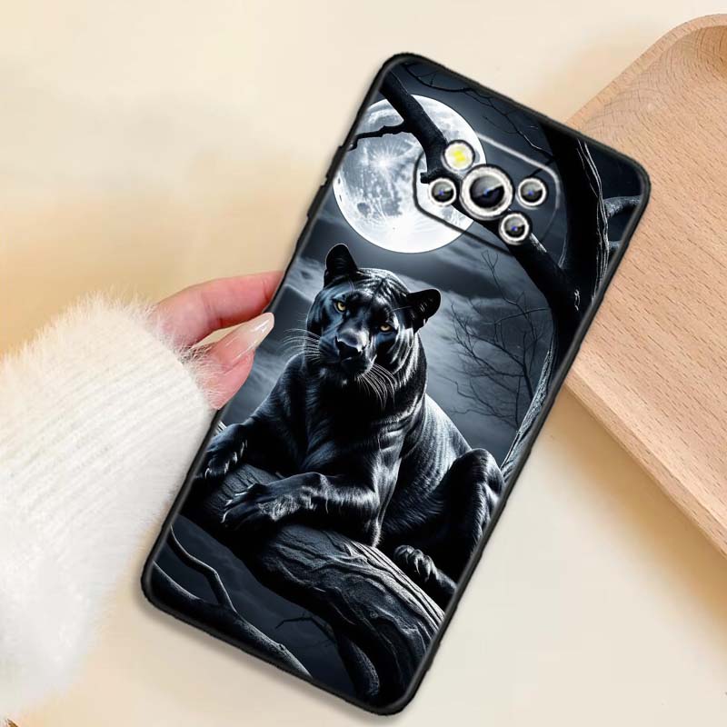 Лев Медведь Кот Крутой Для Xiaomi Mi Poco F3 F4 F5 F6 X3 X4 X5 X6 X7 M3 M4 M5 M6 M7 GT Pro 5G Черный Чехол для Телефона