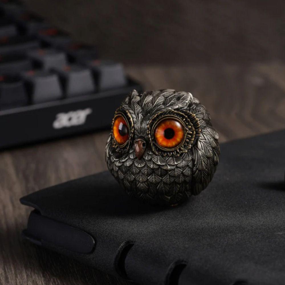 Wise Watcher Owl Mini Statue Lucky Owl Owl Ornament Model Toy Owl Figurine Beads Gift