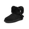 UGG Утягивающиеся меховые мини-сапоги для снега Черные Женские 1106909-BLK