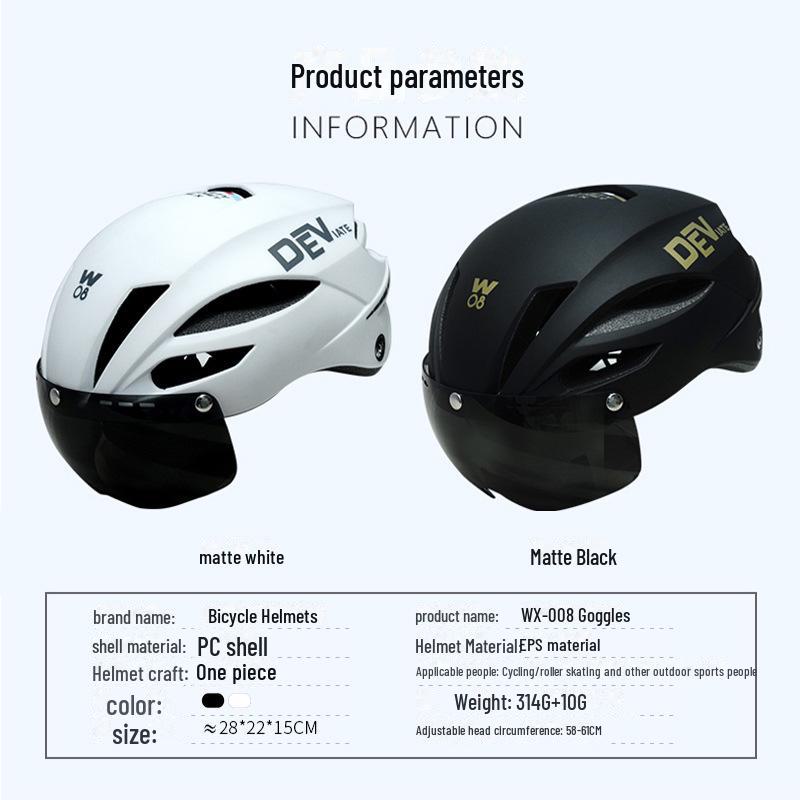 Матовый городской велосипедный шлем с магнитными очками