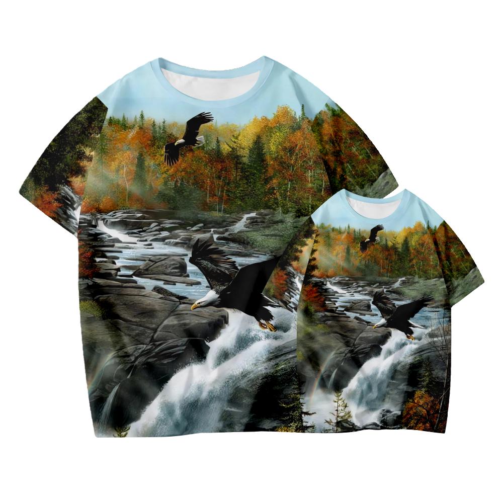 Футболки с 3D принтом Eagle для мужчин, молодежный костюм для взрослых с круглым вырезом
