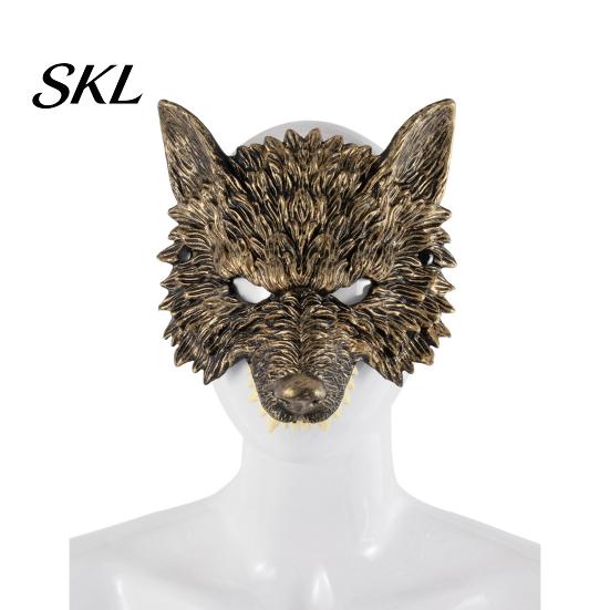Wolf Costume Mask 3D Head Mask, High Elastic Lightweight Comfortable Werewolf Realistic with Adjustable Strap for Halloween Cosplay Party Photo Props