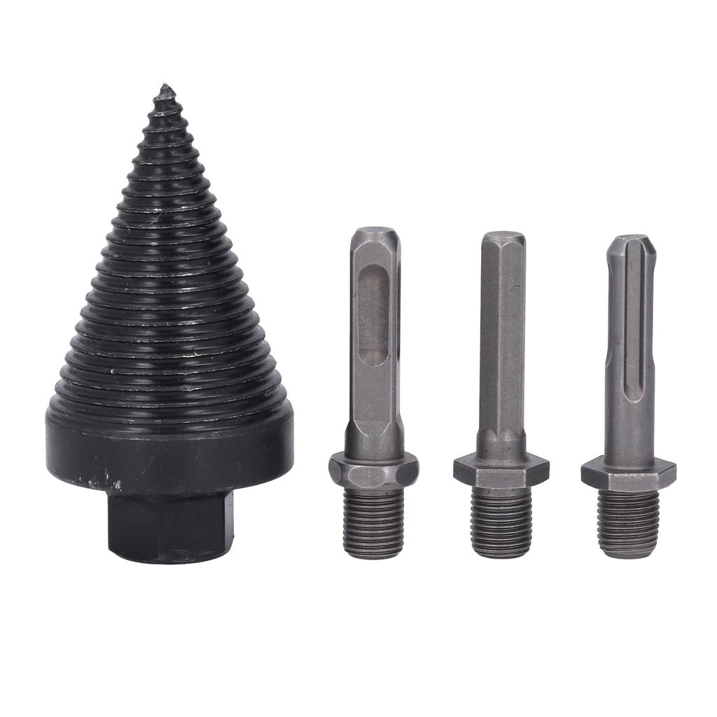 4Pcs Firewood Drill Bit Wood Splitter Detachable Electric Splitting Set 50mm for Electric Hammer Han