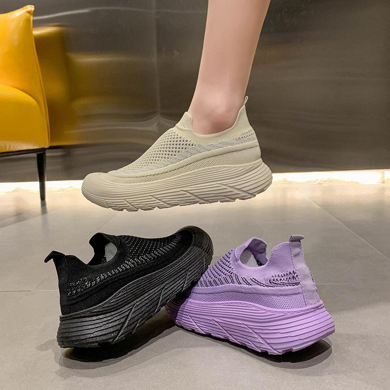 Flying Woven Shoes Women's New Summer Women's Shoes Mesh Coconut Shoes Running Breathable